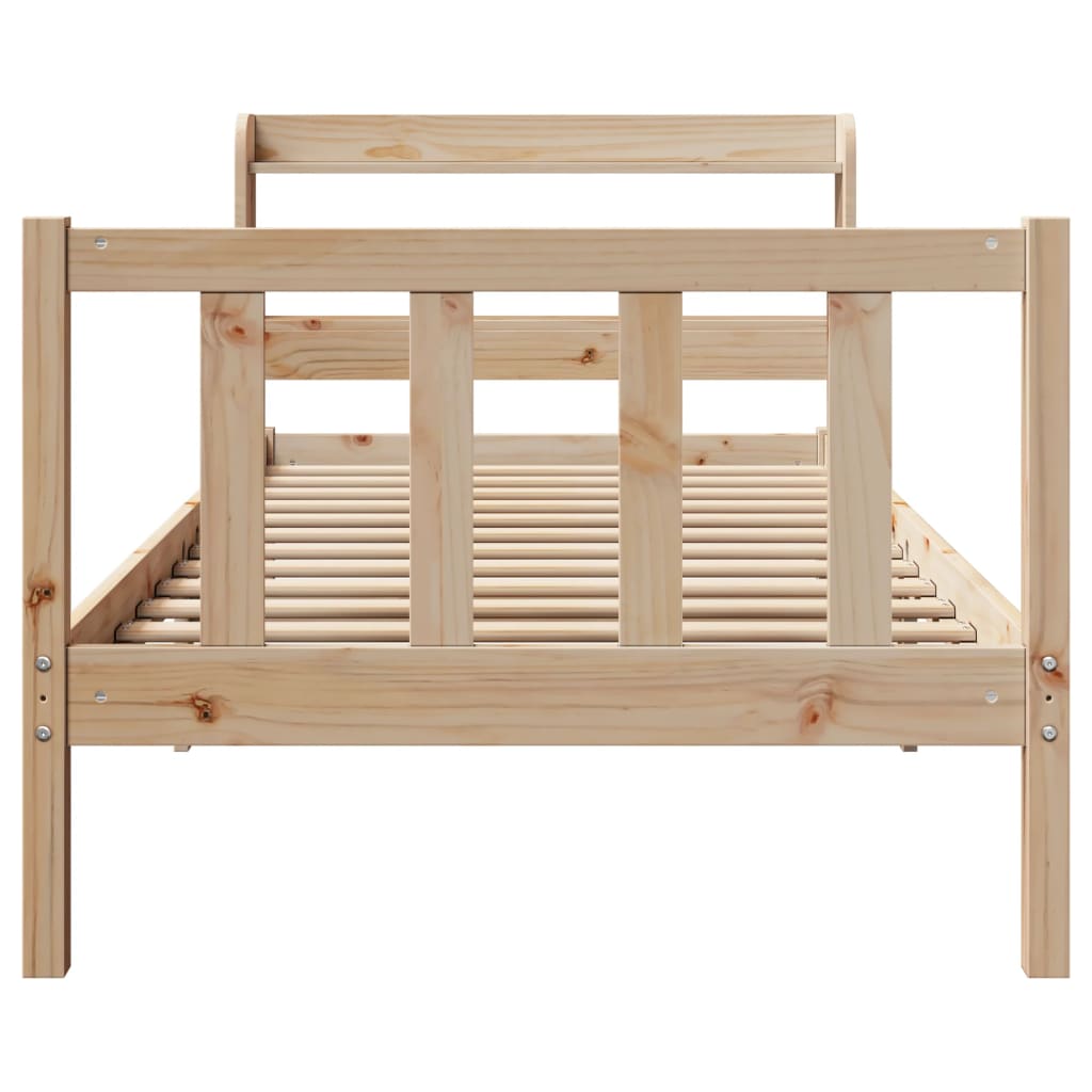 Bed Frame without Mattress 75x190 cm Small Single Solid Wood Pine